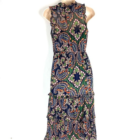 Anthropologie Elmira Ruffled Midi Dress Floral Motif Size 2 - Picture 3 of 11